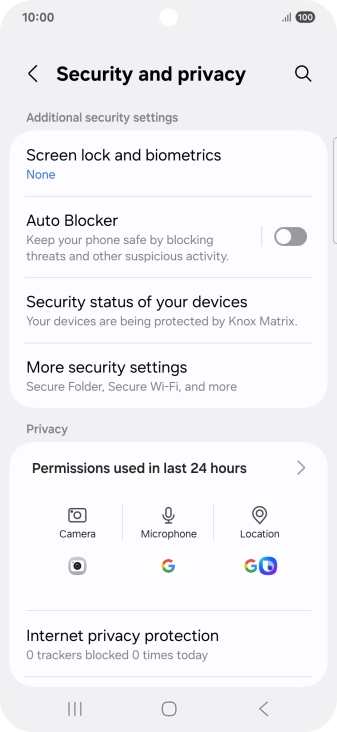 Press More security settings. Press More security settings.
