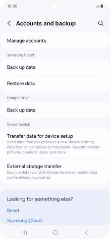 Press Manage accounts. Press Manage accounts.