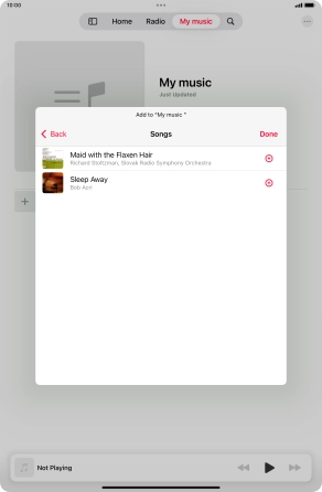 Go to the required category and press the add icon next to the required audio file. Go to the required category and press the add icon next to the required audio file.