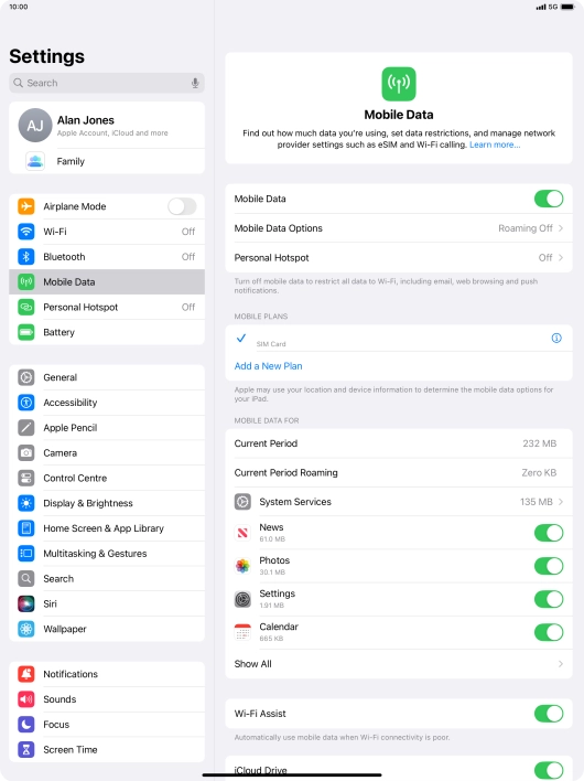 Press Mobile Data Options. Press Mobile Data Options.