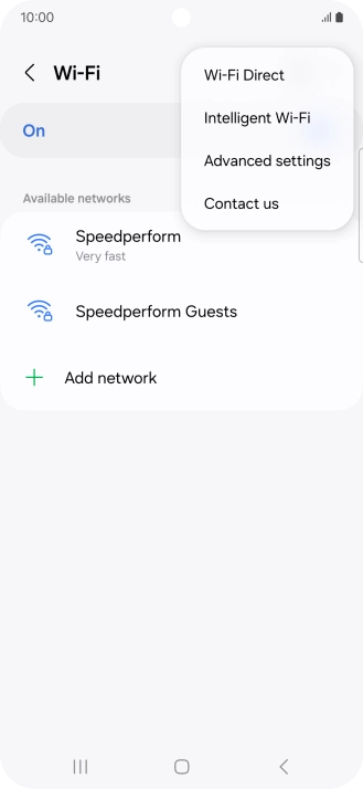 Press Intelligent Wi-Fi. Press Intelligent Wi-Fi.