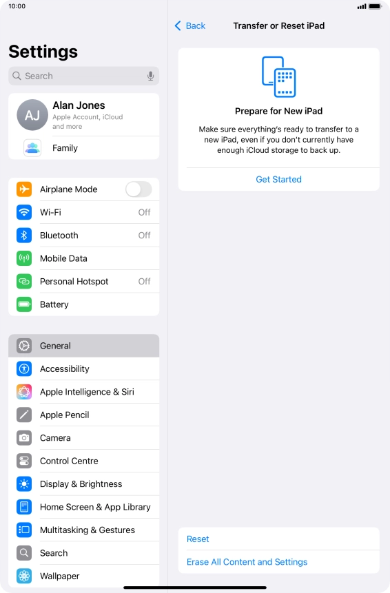 Press Reset. Press Reset.