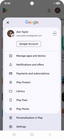 Press Manage apps and device. Press Manage apps and device.