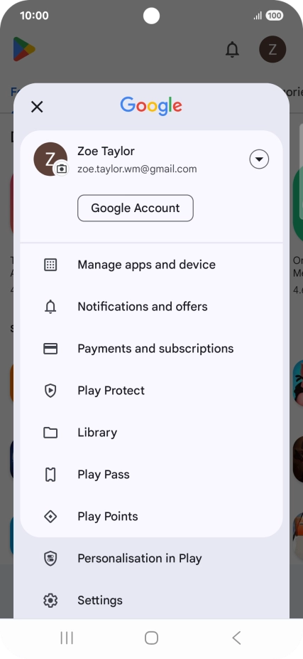 Press Manage apps and device. Press Manage apps and device.