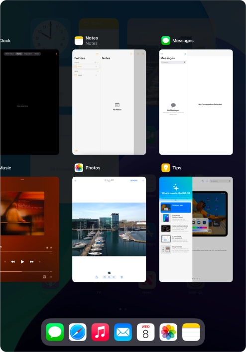 Slide upwards on the required application to end it. Slide upwards on the required application to end it.