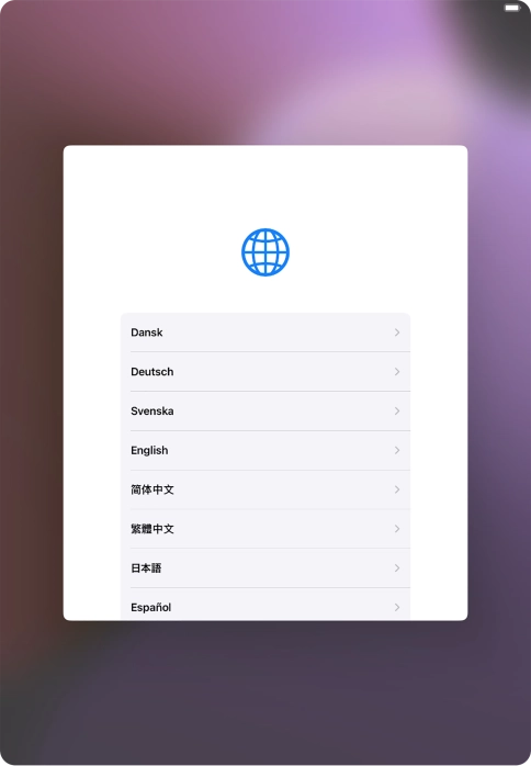 Press the required language. Press the required language.