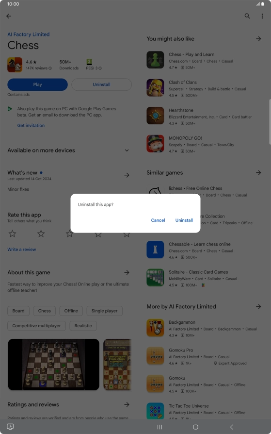 Press Uninstall. Press Uninstall.