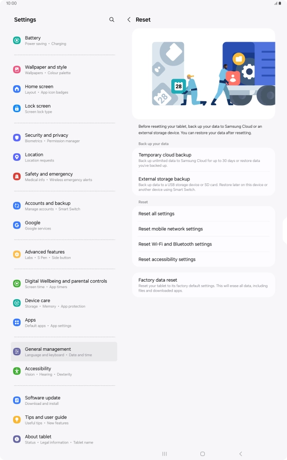 Press Reset mobile network settings. Press Reset mobile network settings.