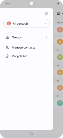 Press Manage contacts. Press Manage contacts.