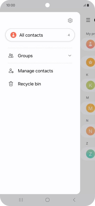 Press Manage contacts. Press Manage contacts.