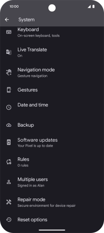 Press Reset options. Press Reset options.