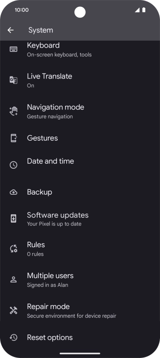 Press Reset options. Press Reset options.