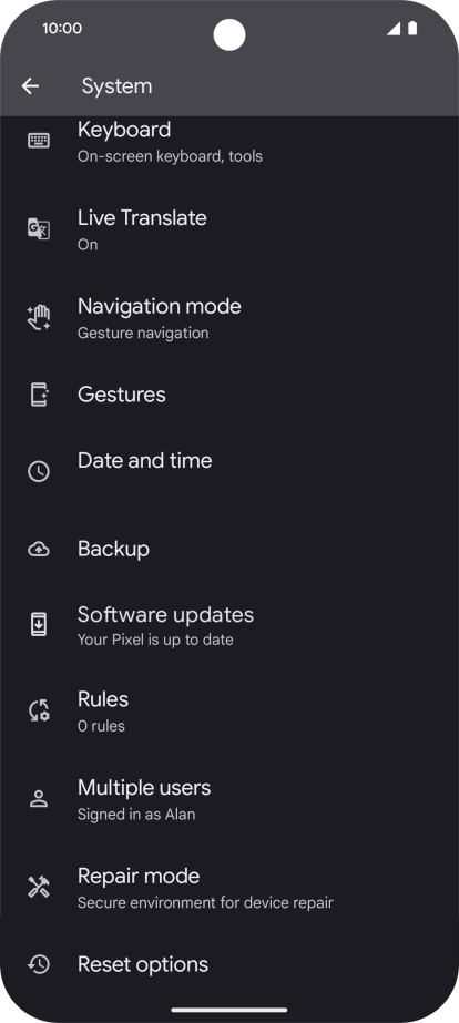 Press Reset options. Press Reset options.