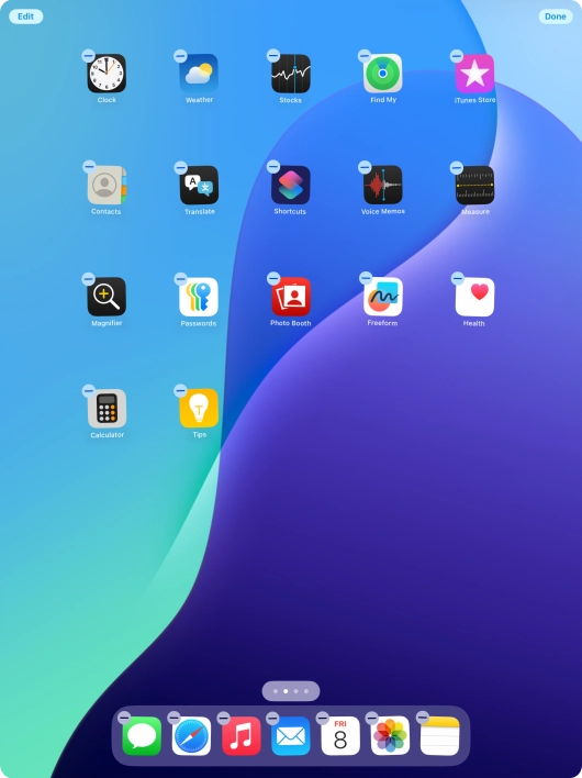 Press the home screen icon. Press the home screen icon.