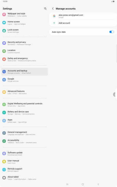 Press Add account. Press Add account.