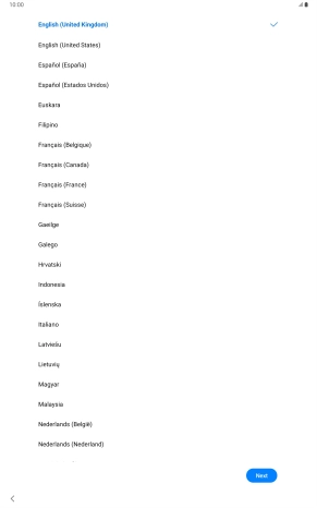Press the required language. Press the required language.