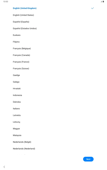 Press the required language. Press the required language.