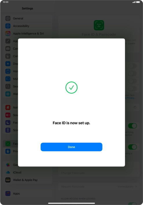 Press Done. If you haven't previously selected a lock code, key in a code of your own choice twice. Press Done. If you haven't previously selected a lock code, key in a code of your own choice twice.