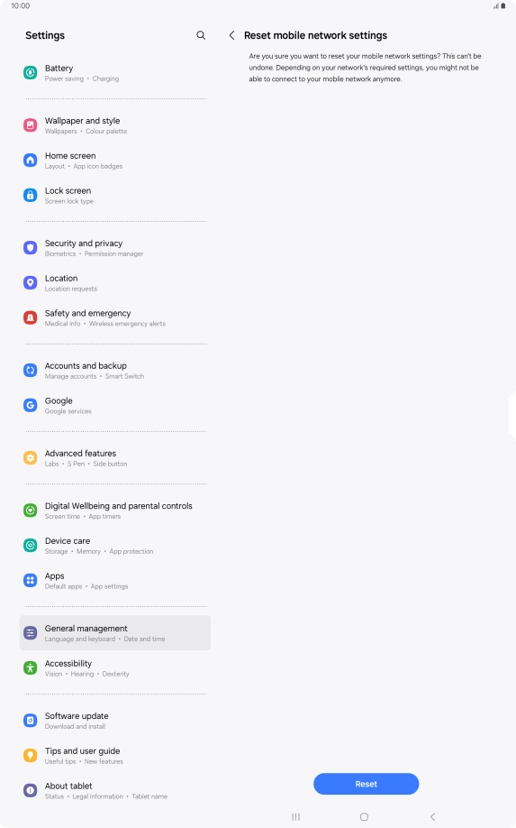 Press Reset. Press Reset.