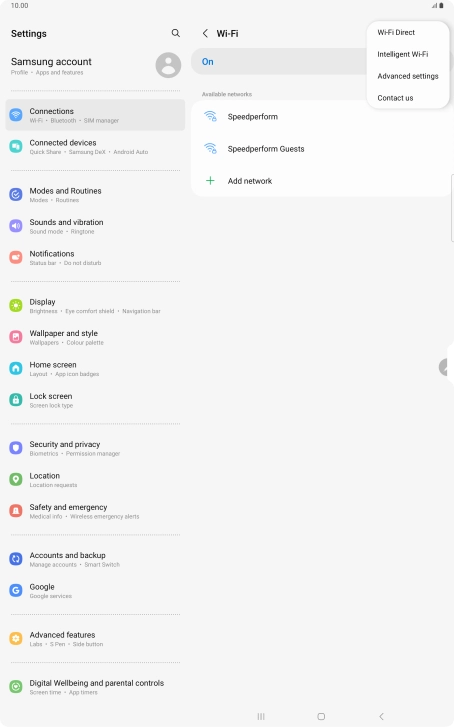 Press Intelligent Wi-Fi. Press Intelligent Wi-Fi.