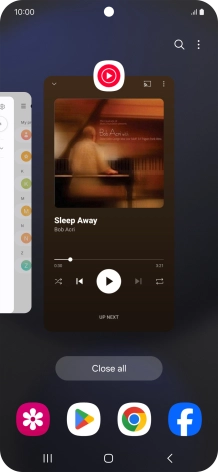 To end one running application, slide your finger upwards on the required application. To end one running application, slide your finger upwards on the required application.