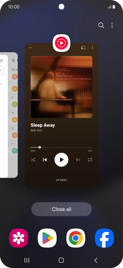 To end one running application, slide your finger upwards on the required application. To end one running application, slide your finger upwards on the required application.