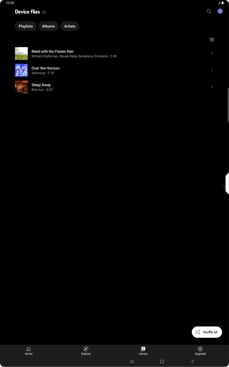 Press the required audio file. Press the required audio file.