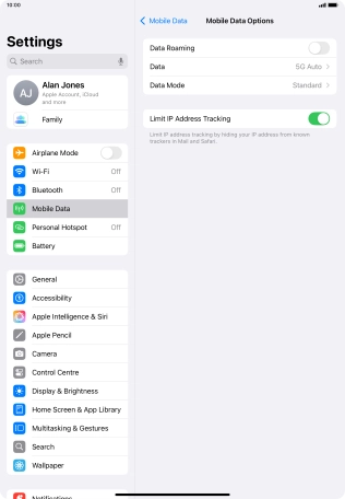Press Data Mode. Press Data Mode.