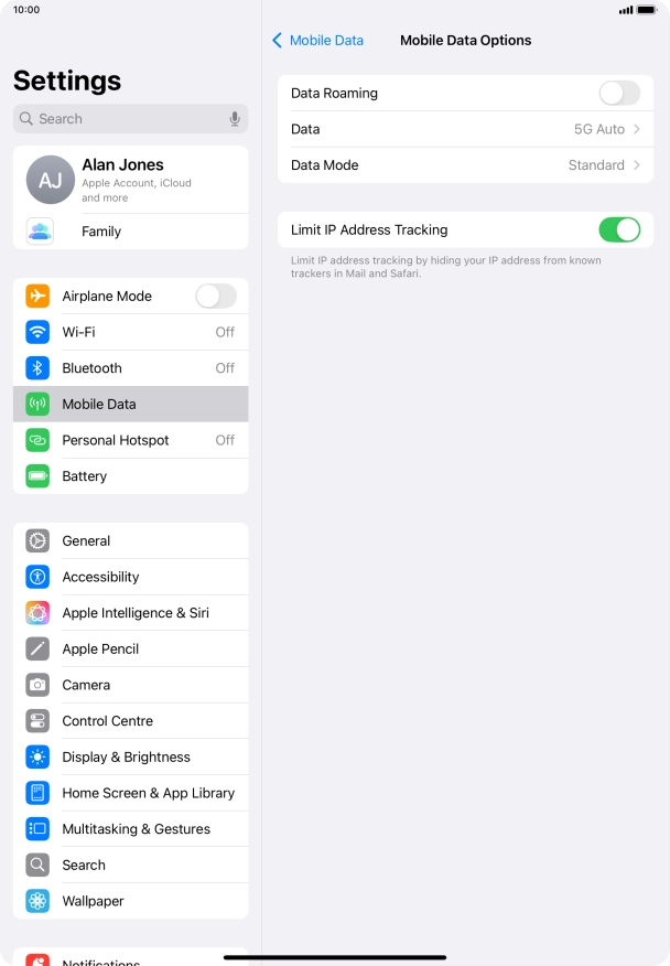 Press Data Mode. Press Data Mode.