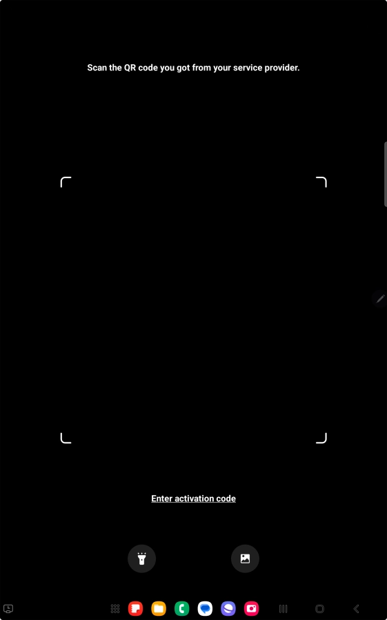 Place the QR code you've received inside the tablet camera frame to scan the code. Place the QR code you've received inside the tablet camera frame to scan the code.