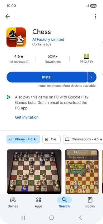 Press Install and follow the instructions on the screen to install the app. Press Install and follow the instructions on the screen to install the app.