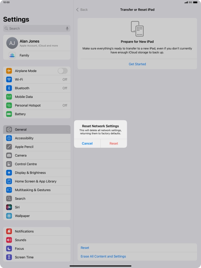Press Reset. Press Reset.