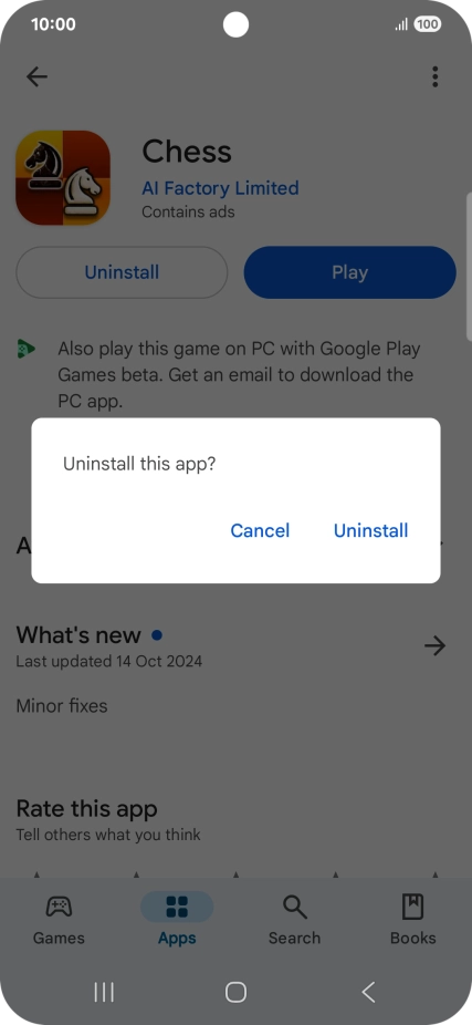 Press Uninstall. Press Uninstall.