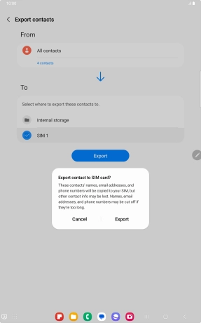 Press Export. Press Export.