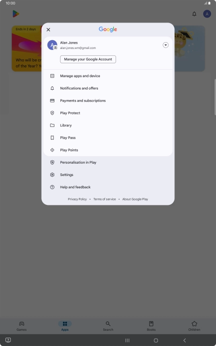 Press Manage apps and device. Press Manage apps and device.