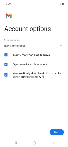 If this screen is displayed, you email account has been recognised and set up automatically. Follow the instructions on the screen to key in more information and finish setting up your phone. If this screen is displayed, you email account has been recognised and set up automatically. Follow the instructions on the screen to key in more information and finish setting up your phone.