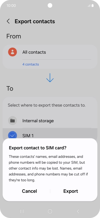 Press Export. Press Export.