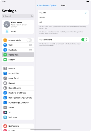 To turn on automatic switch between 5G and 4G, press 5G Auto. To turn on automatic switch between 5G and 4G, press 5G Auto.
