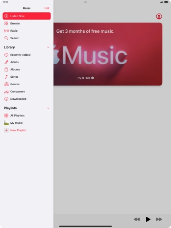 Press the required playlist. Press the required playlist.