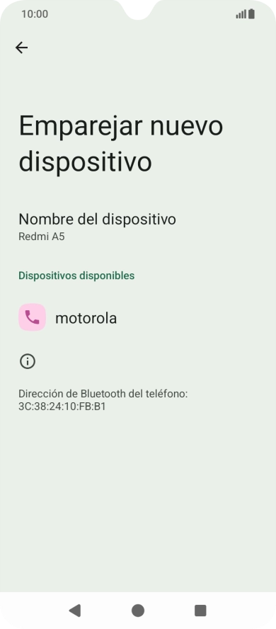 Pulsa el dispositivo Bluetooth deseado y sigue las indicaciones de la pantalla para vincular el dispositivo al teléfono. Pulsa el dispositivo Bluetooth deseado y sigue las indicaciones de la pantalla para vincular el dispositivo al teléfono.
