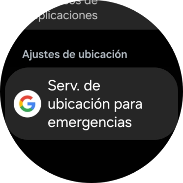 Pulsa Serv. de ubicación para emergencias. Pulsa Serv. de ubicación para emergencias.