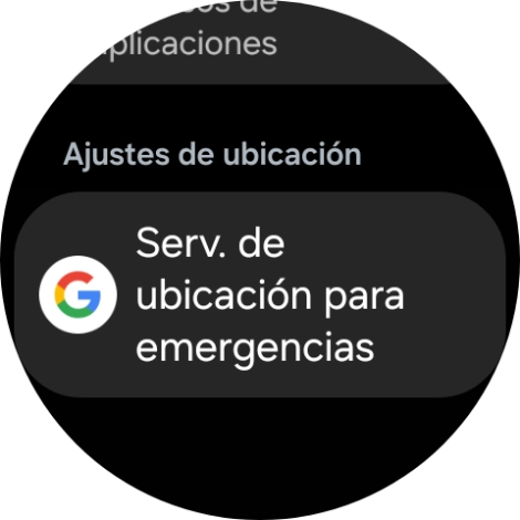 Pulsa Serv. de ubicación para emergencias. Pulsa Serv. de ubicación para emergencias.