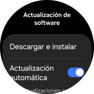 Pulsa Descargar e instalar. Si hay una versión de software nueva disponible, aparecerá ahora en la pantalla. Sigue las indicaciones de la pantalla para actualizar el software del smartwatch. Pulsa Descargar e instalar. Si hay una versión de software nueva disponible, aparecerá ahora en la pantalla. Sigue las indicaciones de la pantalla para actualizar el software del smartwatch.