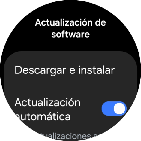 Pulsa Descargar e instalar. Si hay una versión de software nueva disponible, aparecerá ahora en la pantalla. Sigue las indicaciones de la pantalla para actualizar el software del smartwatch. Pulsa Descargar e instalar. Si hay una versión de software nueva disponible, aparecerá ahora en la pantalla. Sigue las indicaciones de la pantalla para actualizar el software del smartwatch.