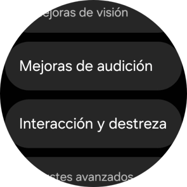 Pulsa Mejoras de audición y sigue las indicaciones de la pantalla para seleccionar los ajustes deseados. Pulsa Mejoras de audición y sigue las indicaciones de la pantalla para seleccionar los ajustes deseados.