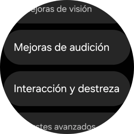 Pulsa Mejoras de audición y sigue las indicaciones de la pantalla para seleccionar los ajustes deseados. Pulsa Mejoras de audición y sigue las indicaciones de la pantalla para seleccionar los ajustes deseados.
