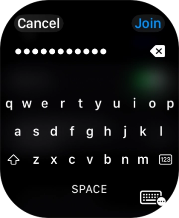 Key in the password for the Wi-Fi network and press Join. Key in the password for the Wi-Fi network and press Join.