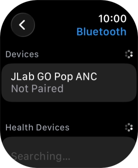 Press the required Bluetooth device. Press the required Bluetooth device.