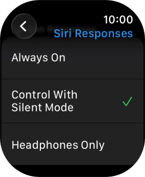 Press the required setting. Press the required setting.