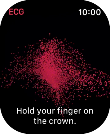 Place your index finger on the Digital Crown while the measurement is done. Place your index finger on the Digital Crown while the measurement is done.